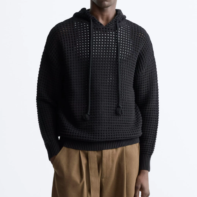 Knitted Pullover Long Sleeve Crochet Mens Hoodies
