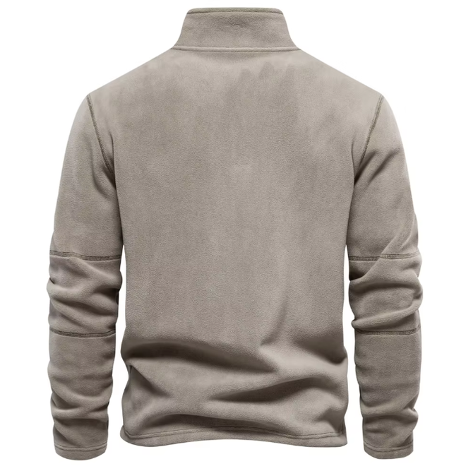 Mens Autumn Stand Up Collar One Third Zip Long Sleeved Sweatshirt