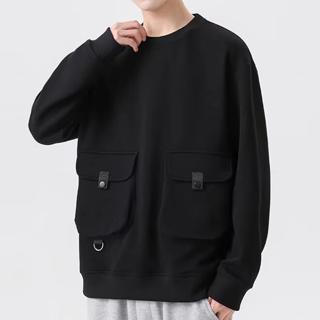 Wholesale 3 Pcs of Mens Loose Large Pocket Sweatshirts