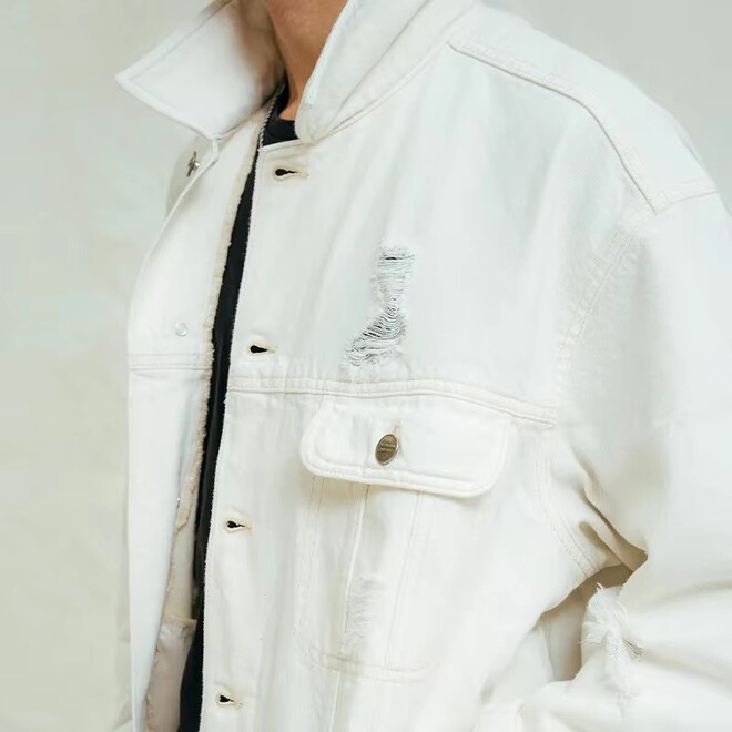 New Design Button Pocket Mens Denim Jacket