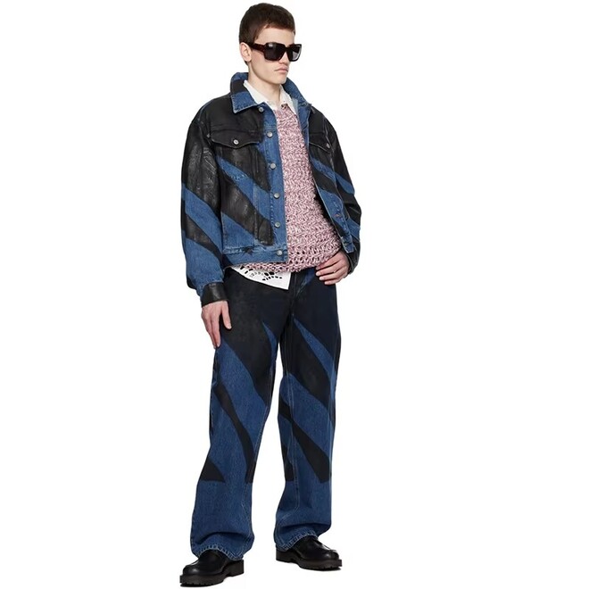 Contrast Color Button up Denim Jacket for Men
