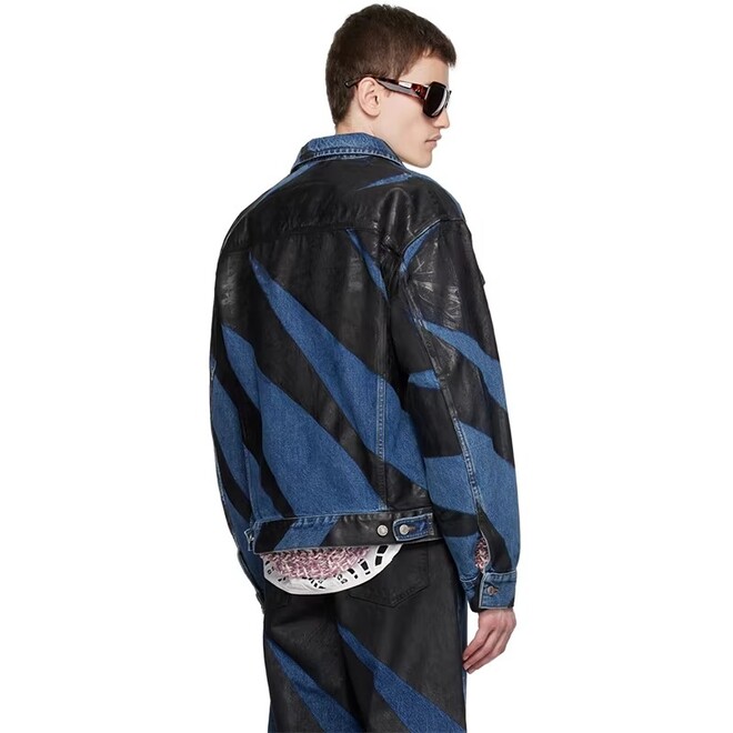 Contrast Color Button up Denim Jacket for Men