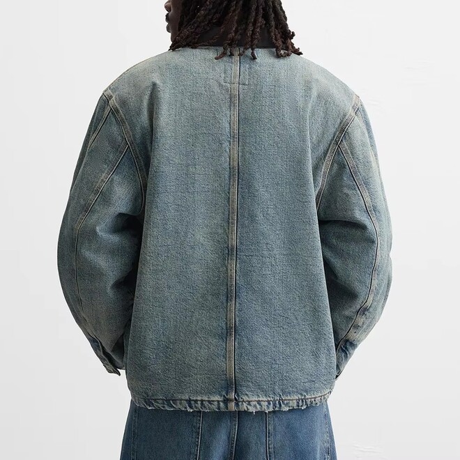 Contrast Color Cropped Denim Jacket
