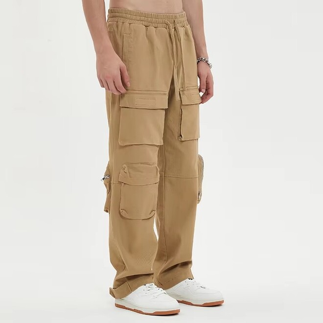 Vintage Washed Velcro Cuff Cargo Pant for Men