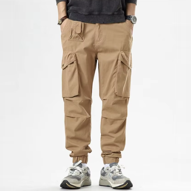 Mens Pure Cotton Casual Multi Pocket Jogger Cargo Pants