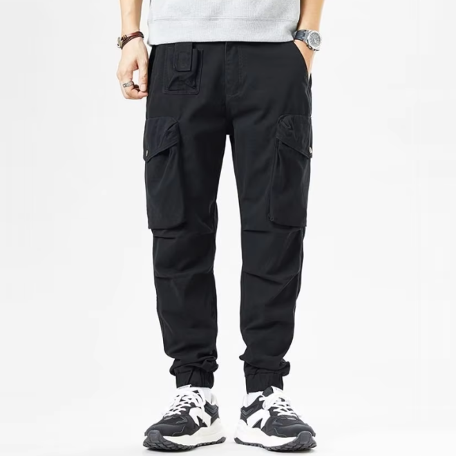 Mens Pure Cotton Casual Multi Pocket Jogger Cargo Pants