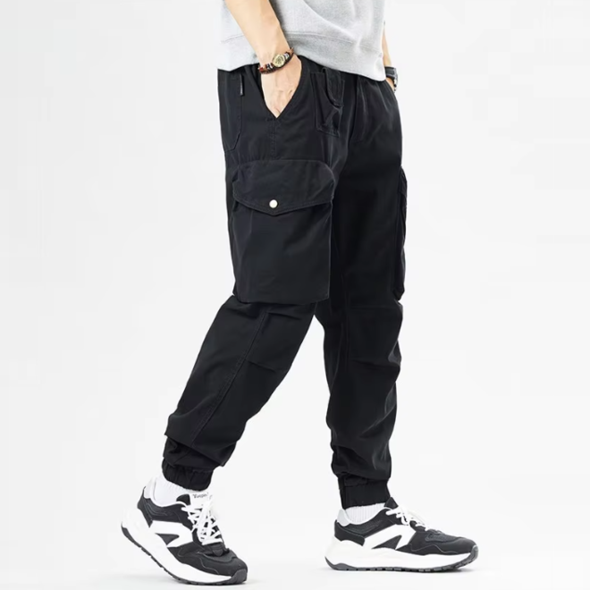 Mens Pure Cotton Casual Multi Pocket Jogger Cargo Pants