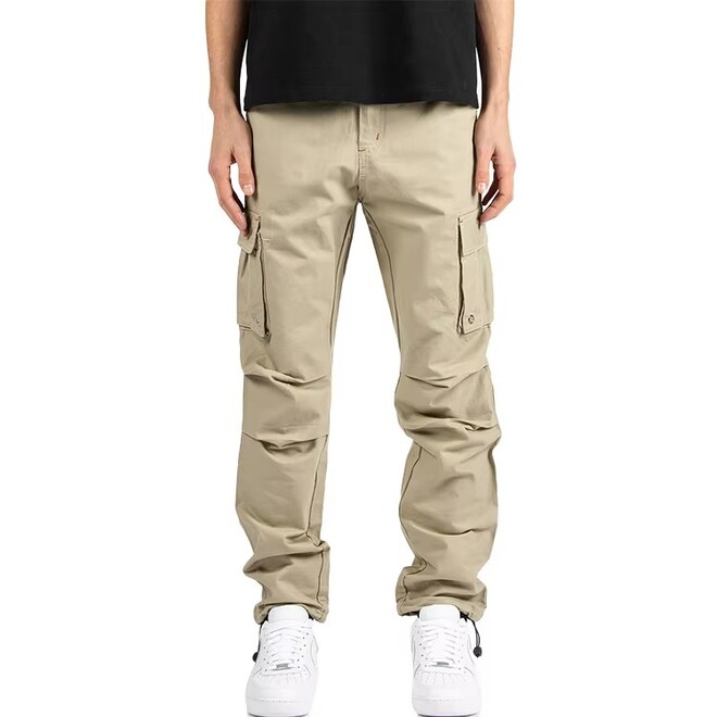Multi Pocket Taper Leg Elastic Waist Cargo Pants