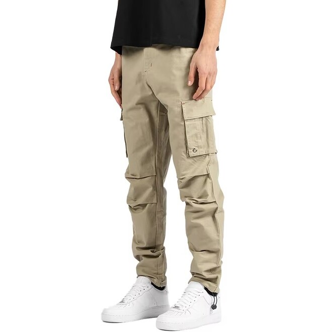 Multi Pocket Taper Leg Elastic Waist Cargo Pants