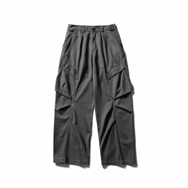 Wholesale 2 Prs of Mens Autumn Trendy Parachute Wide Leg Pleated  Cargo Pants