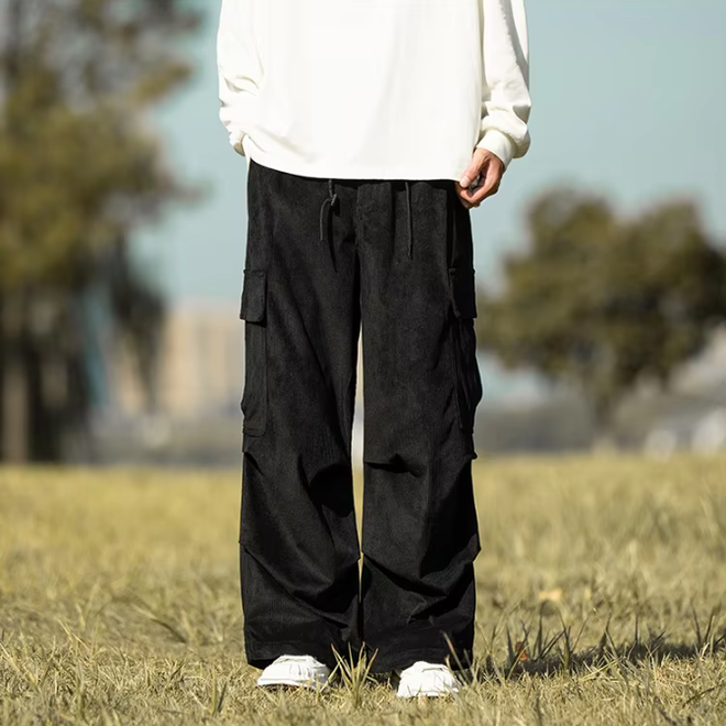 Casual Straight Leg Wide Leg Multi Pocket Cargo Pants