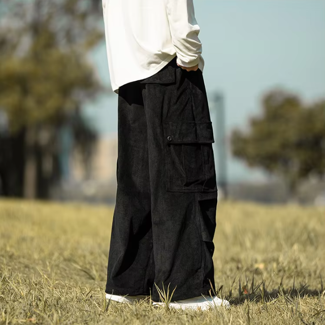 Casual Straight Leg Wide Leg Multi Pocket Cargo Pants