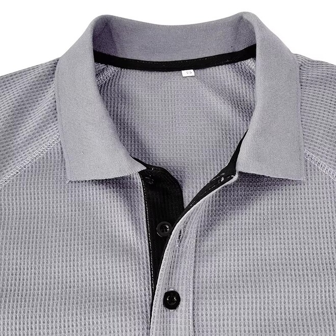 Mens Autumn Retro Fashionable Long Sleeved Polo T Shirts