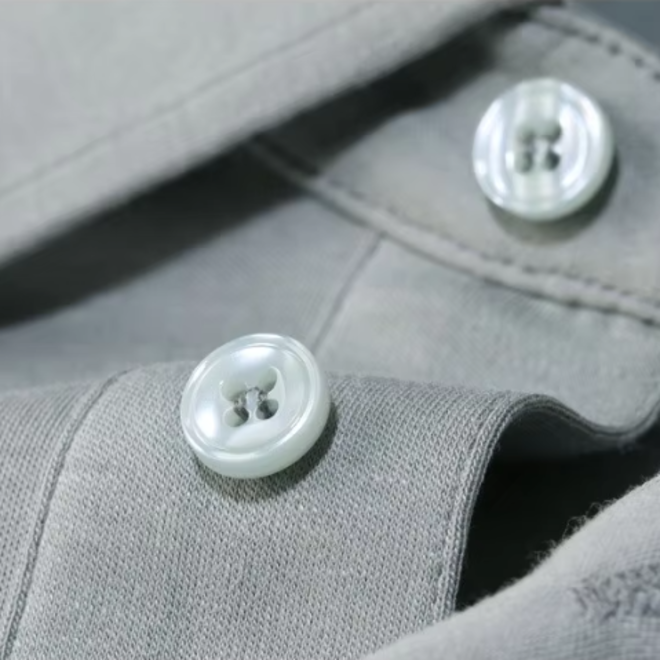High Bottom Long Sleeved Cotton Polo Shirts for Men