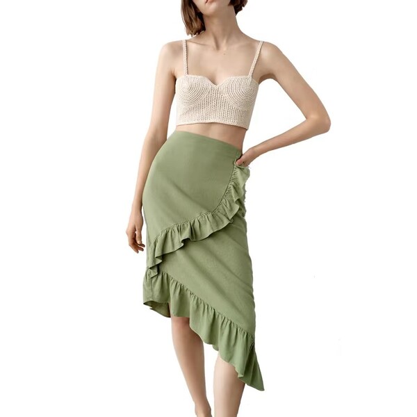 Womens Asymmetrical Half Skirt