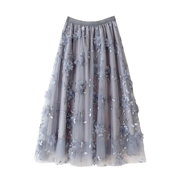 Wholesale 3 Pcs of Floral Embellished Embroidery Design Mesh Half Bodycon Dresses