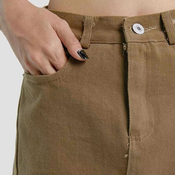 Womens Vintage Side Split Denim Long Skirt